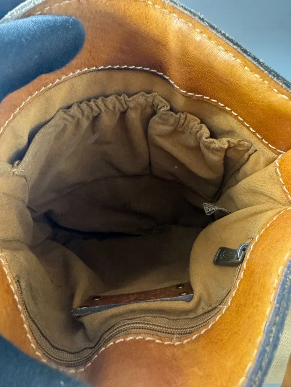 Patricia Nash Brown Leather Wicker Shoulder Bag